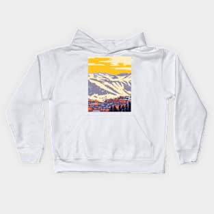 Park City with the Wasatch Range Part of the Wasatch Back in the Rocky Mountains Utah WPA Poster Art Kids Hoodie